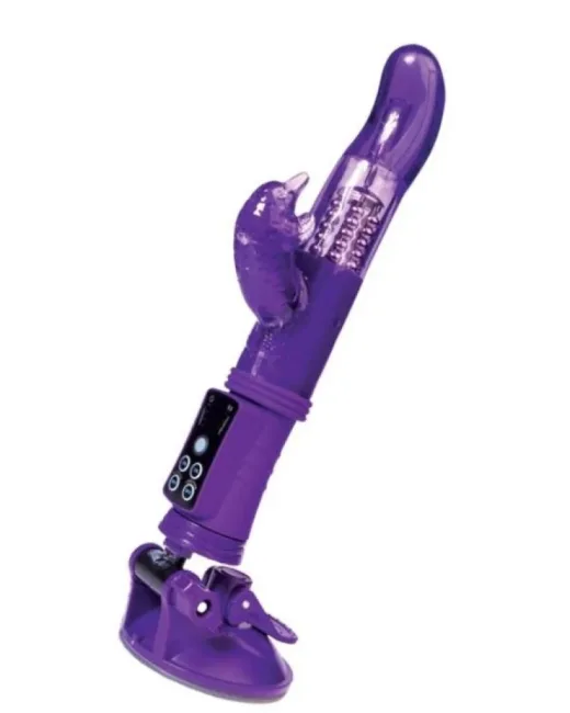 Klitoral Uyarıcı Vibratör TPR Mor 22,5 cm – Vantuzlu