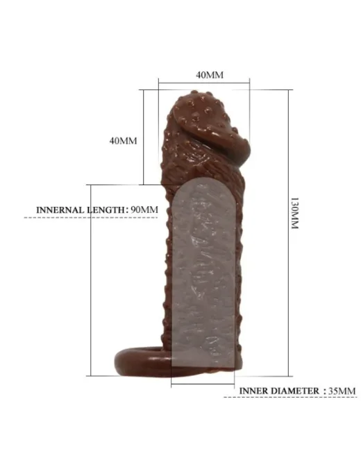 4 cm Uzatmalı Damarlı Penis Kılıfı Esmer
