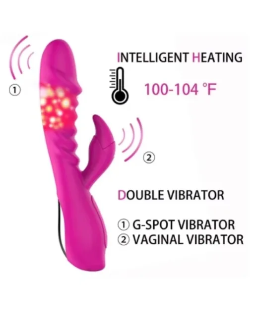 Alica Titreşimli Rod Isıtmalı Pembe Vibratör – Medikal Silikon, Şarjlı alternatif görünüm