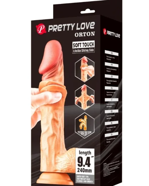 Ortan 9,4 i̇nç Kıkırdak Yapılı Gerçek Deri Yapılı Dildo – Hissedilir Damarlı