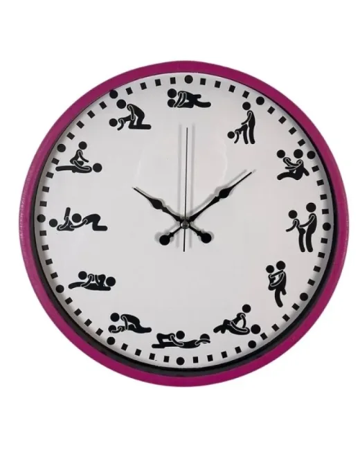 Kamasutra Temalı (Pozizyonlu) Duvar Saati Pembe