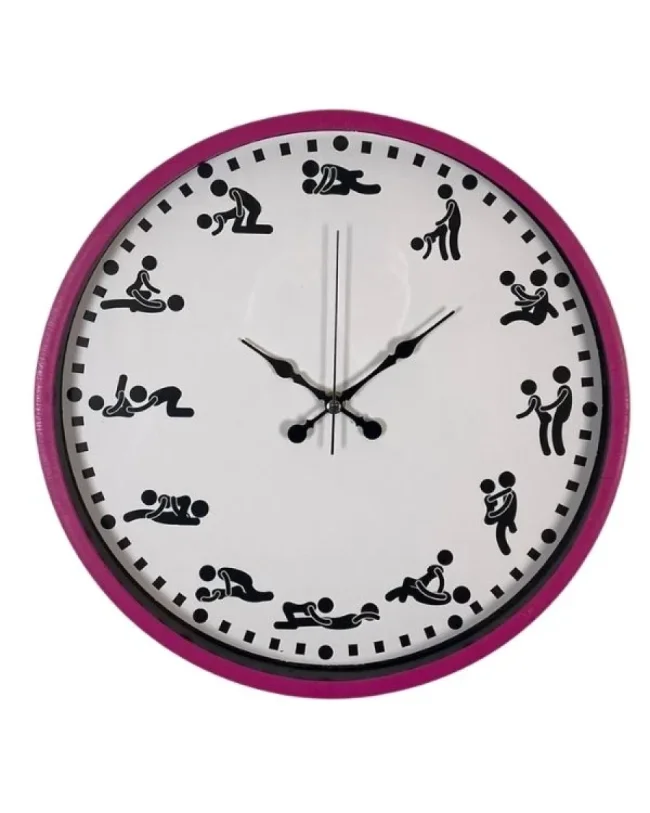 Kamasutra Temalı (Pozizyonlu) Duvar Saati Pembe