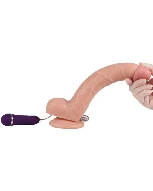 Shequ Optimus Titreşimli Realistik Dildo 28 cm – Hissedilir Damarlı, Vantuzlu