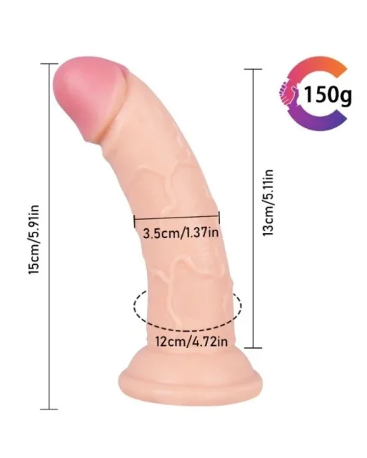 Ten Rengi 14 cm Dildo – Sıvı Silikon, Hissedilir Damarlı