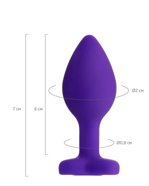 Diamond Heart Anal Plug Mor 7 cm 18 g – Silikon