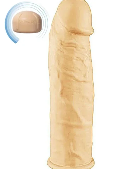Excellent Power 16,5 cm Titreşimli Penis Kılıfı – Hissedilir Damarlı, Silikon
