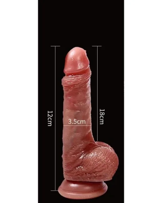 Gerçekçi Tasarımlı Vakum Tabanlı Silikon Masaj Cihazı 18 cm