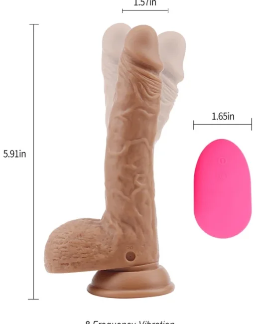Didi Max Vibrotation 19 cm Kumandalı Vibratör – Sıvı Silikon, Hissedilir Damarlı