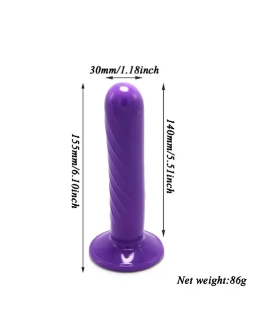 Mor Double Dong Belden Bağlamalı Çift Taraflı Bisex Dildo – Deri