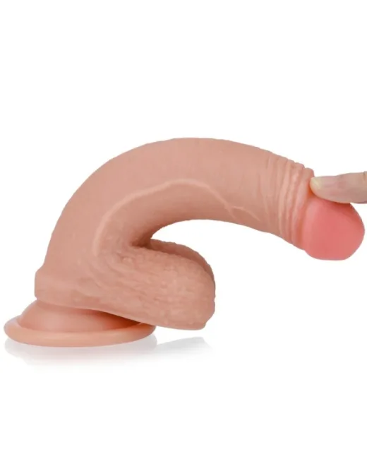 7 i̇nç Dual layered Platinum Silikon Cock Dildo – Hissedilir Damarlı, Şarjlı