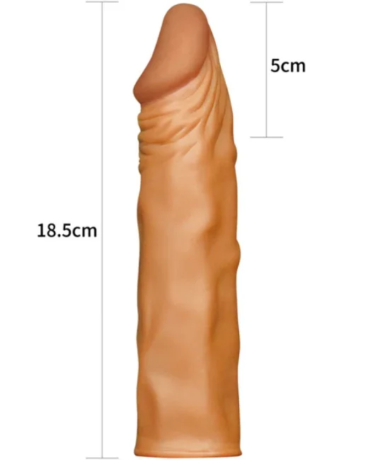 Add 2" Pleasure X Tender Penis Kılıfı Kahverengi – TPE, Hissedilir Damarlı