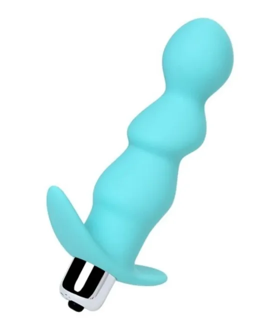 Bland Anal Vibratör Plug Mavi 12 cm – Silikon