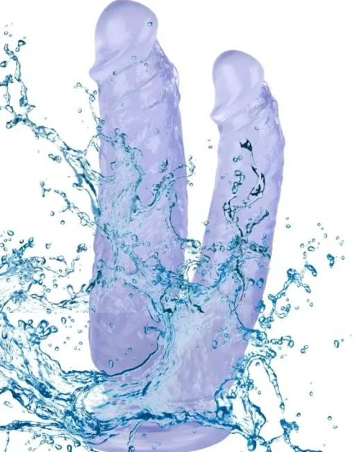19 cm Mor Çiftli Dildo – Medikal Silikon