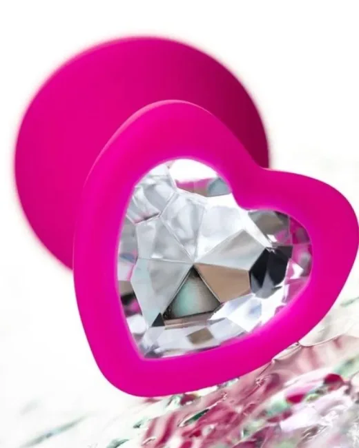 Diamond Heart Anal Plug Pembe 8 cm – Silikon