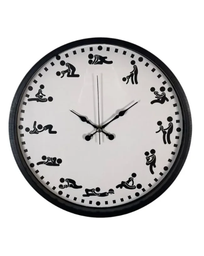 Kamasutra Temalı (Pozizyonlu) Duvar Saati Siyah