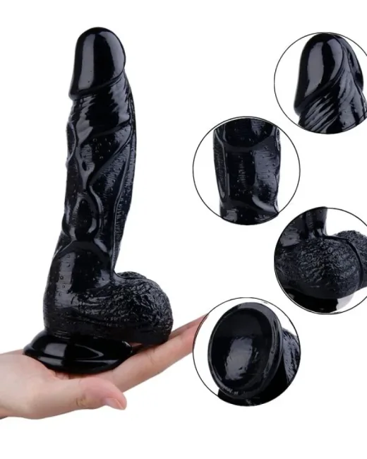 22,5 cm Siyah Dildo – Medikal Silikon