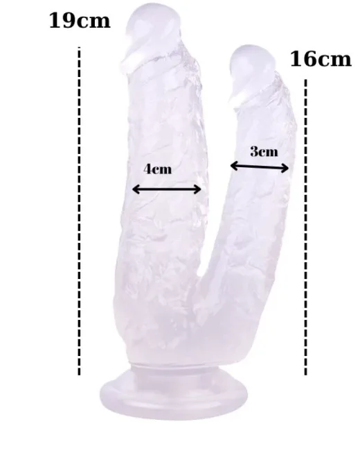 19 cm Beyaz Çiftli Dildo – Medikal Silikon