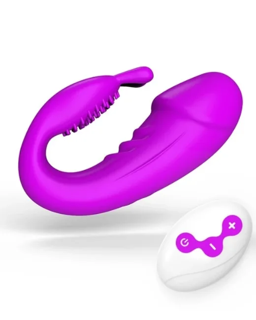 Kablosuz Kumandalı Şarjlı 2 in 1 Giyilebilir Rabbit Mini Vibratör – Silikon