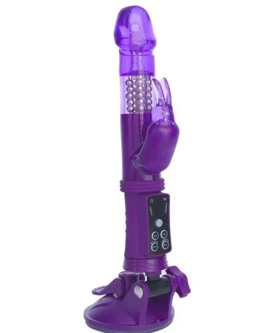 Klitoral Uyarıcı Vibratör TPR Mor 22 cm – Vantuzlu
