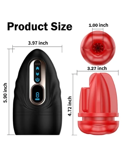 Şarjlı Isıtmalı ve Titreşimli Silikon Dudak Girişli Otomatik Oral Mastürbatör alternatif görünüm