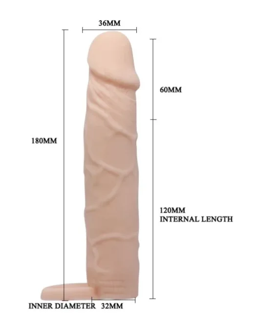 18 cm Yumuşak Et Dokulu Penis Kılıfı – Sıvı Silikon