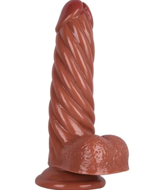 21 cm Kahverengi Dildo – Medikal Silikon – 4,7 cm Kalınlık