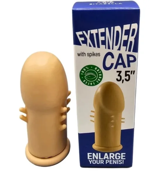 Extender Cap Sitabella Penis Kılıfı, 3,5 inç, antenli, lateks