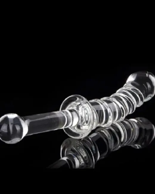 23 cm Tırtıklı Cam Dildo