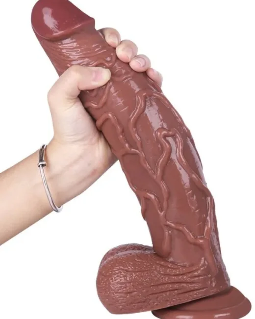 30 cm Kahverengi Dildo – Medikal Silikon – 5,5 cm Kalınlık