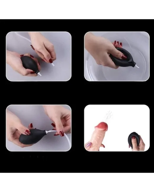 Su Fışkırtma Fonksiyonlu Gerçekçi Vantuzlu Dildo – Hissedilir Damarlı, Silikon