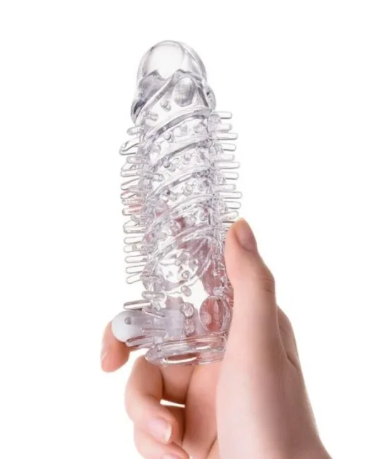 Fril Titreşimli Şeffaf Penis Kılıfı alternatif görünüm