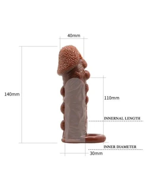3 cm Uzatmalı Damarlı Penis Kılıfı Esmer