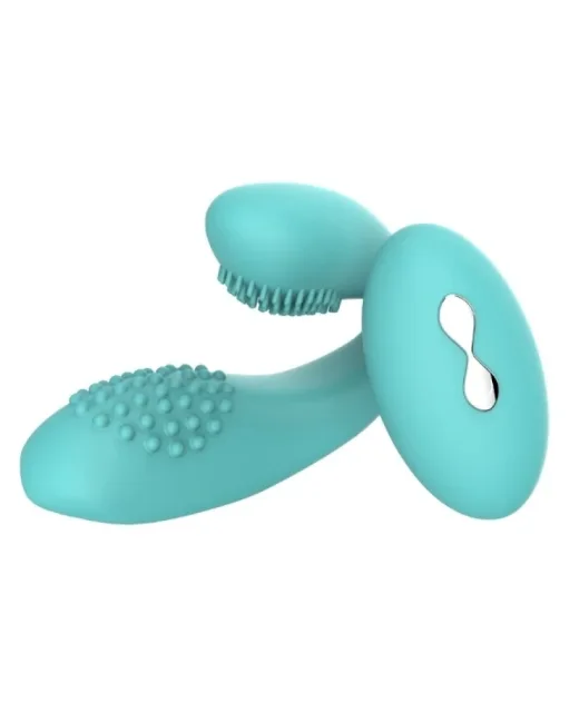Kablosuz Kumandalı Tırtıklı Klitoris ve G-Spot Uyarıcı 2 in 1 Çift C Vibratör – Silikon, Şarjlı