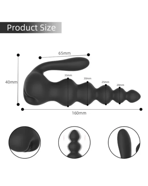 Neue 10 Fonksiyonlu Titreşimli Anal Boncuklu Plug – Kablosuz Kumandalı – Medikal Silikon alternatif görünüm