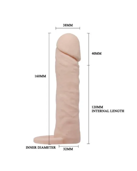 16 cm Yumuşak Et Dokulu Penis Kılıfı – Sıvı Silikon