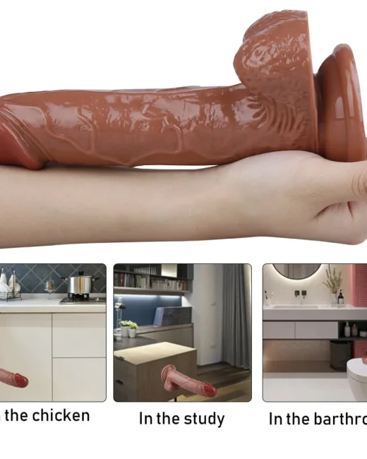 20 cm Gerçekçi Kahverengi Penis Formlu Dildo