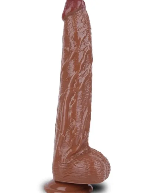32 cm Kahverengi Dildo – Medikal Silikon – 6 cm Kalınlık