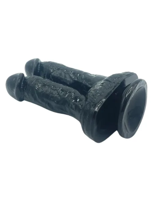 21 cm Siyah Çiftli Dildo – Medikal Silikon