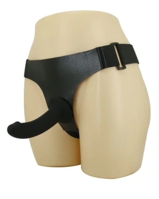 Vajinal ve Anal Seks Belden Bağlamalı Siyah Dildo