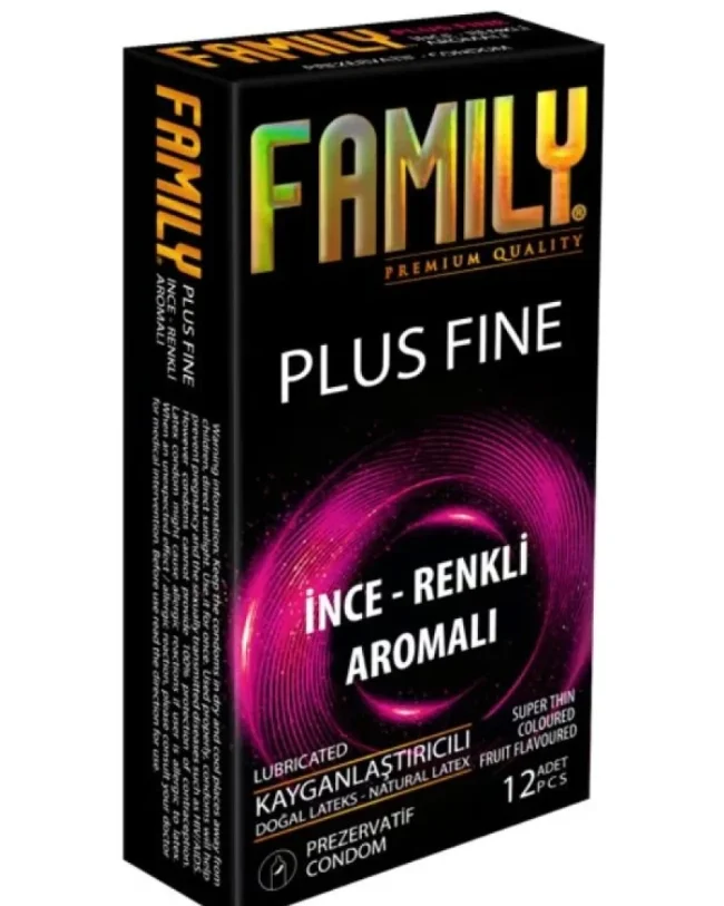 Family Plus Fine – İnce, Renkli Ve Meyve Aromalı – Renkli Geceler Prezervatif