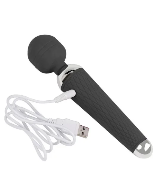 Güçlü Magic Wand Titreşimli Masaj Vibratörü Siyah 16 farklı hızda titreşim fonksiyonuna sahip, yaydığı alternatif görünüm
