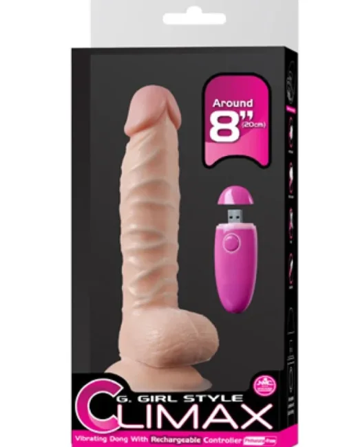 G Girl Style Climax USB Şarjlı Vibratör 20 cm – Hissedilir Damarlı, Vantuzlu alternatif görünüm