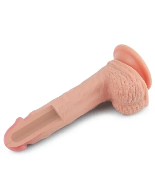 8,5 i̇nç Dual layered Platinum Silikon Cock Ten Rengi Dildo – Hissedilir Damarlı