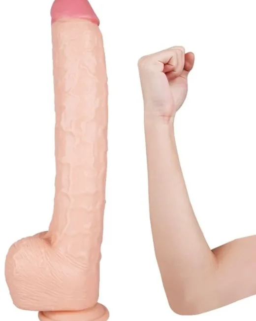 Ten Rengi 41 cm Dildo – Sıvı Silikon, Hissedilir Damarlı