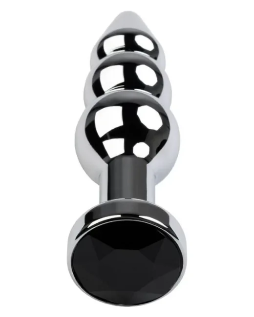 Anal Plug Metal gümüş siyah kristalli 11 cm