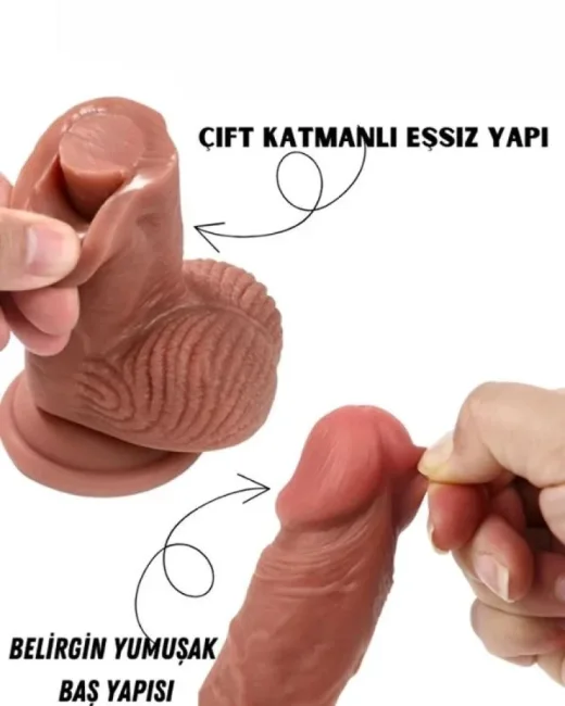 Çift Katmanlı Realistik Dildo – Medikal Silikon alternatif görünüm