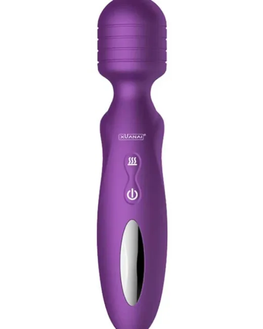 Xuanai Isıtmalı Şarjlı Wand Vibratör – Mor – Medikal Silikon
