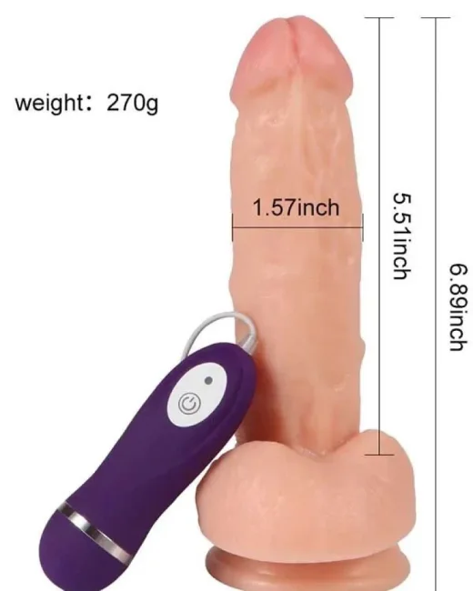 Shequ Kassadin Titreşimli Realistik Penis 17,5 cm – Hissedilir Damarlı, Vantuzlu