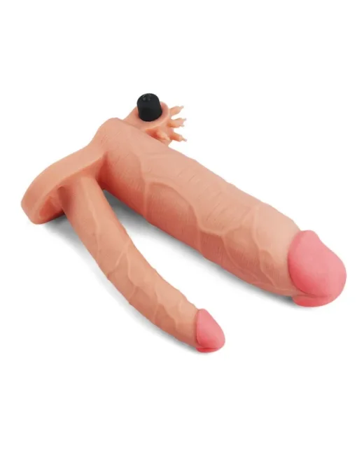 Add 3 i̇nç Pleasure X Tender Titreşimli Double Penis Kılıfı Penis Kılıfı – Hissedilir Damarlı