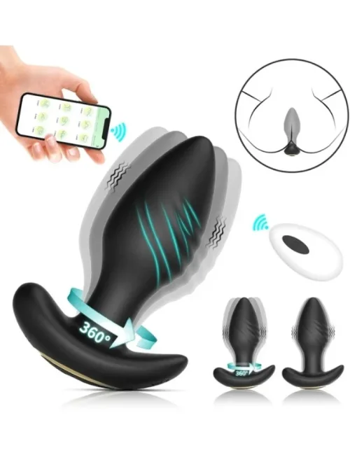 Big Boat Anchor Swing – Telefon Kontrollü Titreşimli Anal Plug (Siyah) – Silikon, Uygulama Kontrollü